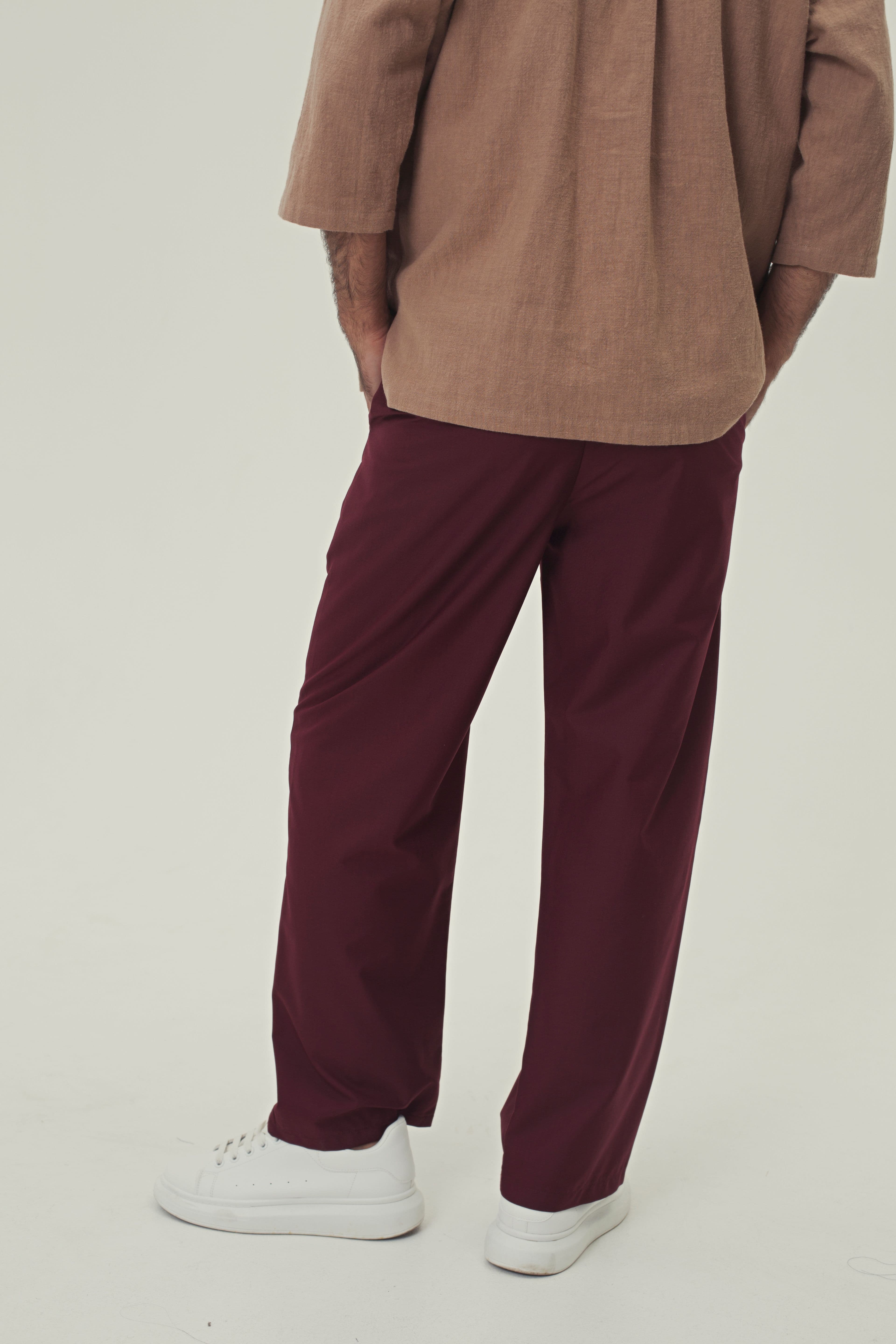 Штаны легкие прямые Штаны легкие Поплин Штаны легкие Бордовый