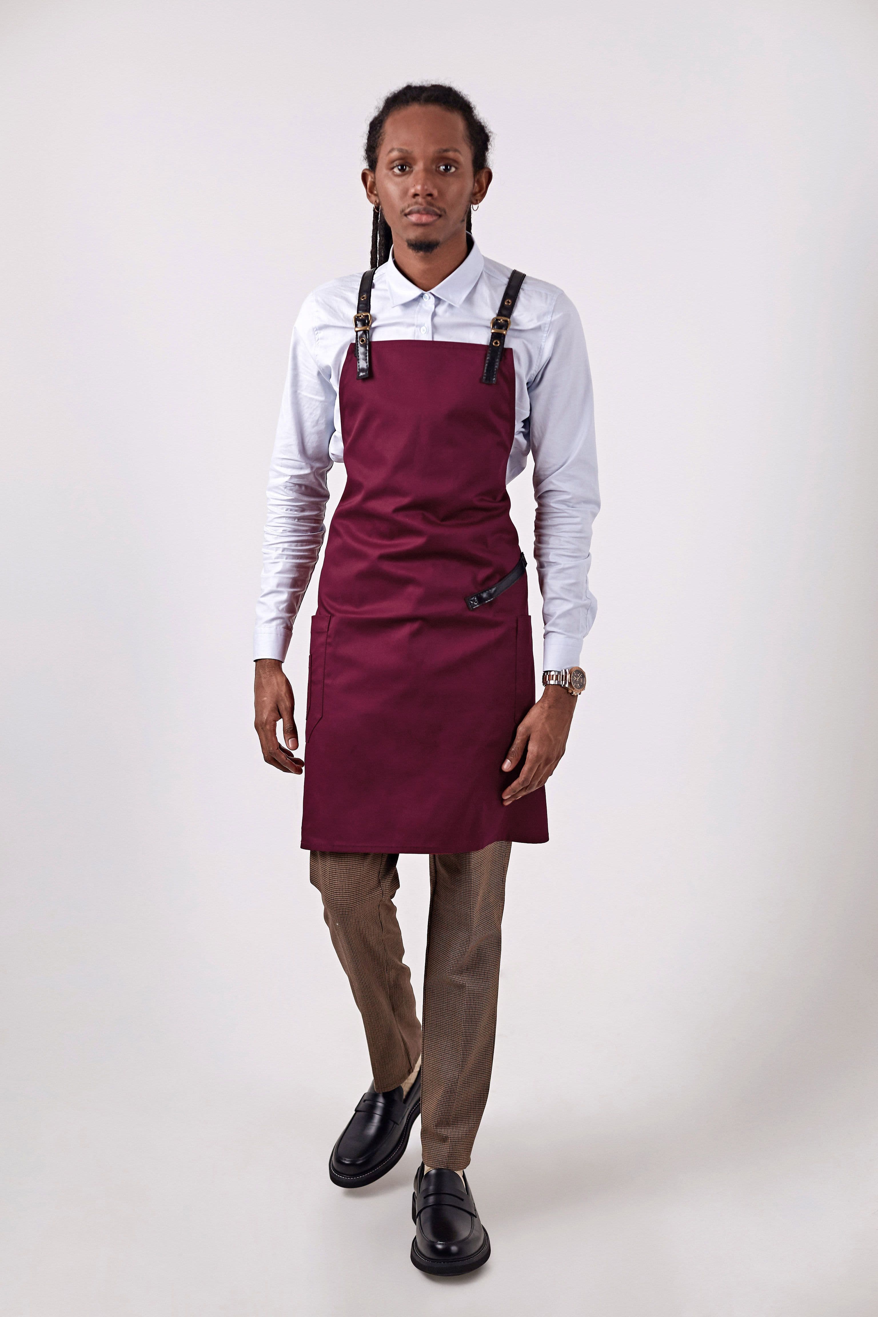Хаки Фартук Твил Фартук Бордовый