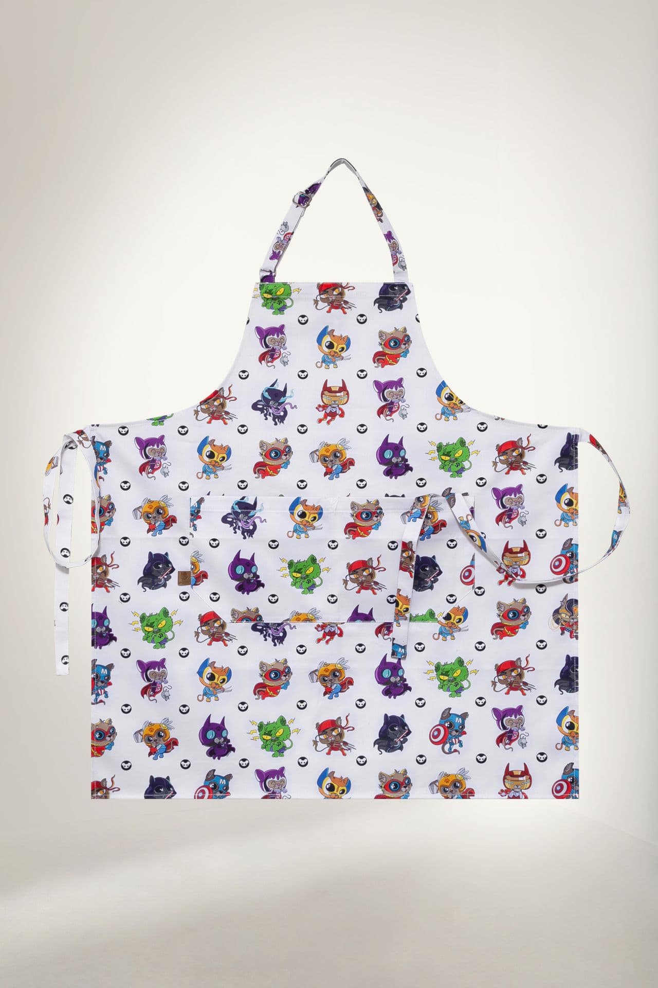 Шеф Принт Фартук Хлопок Фартук Котик белый