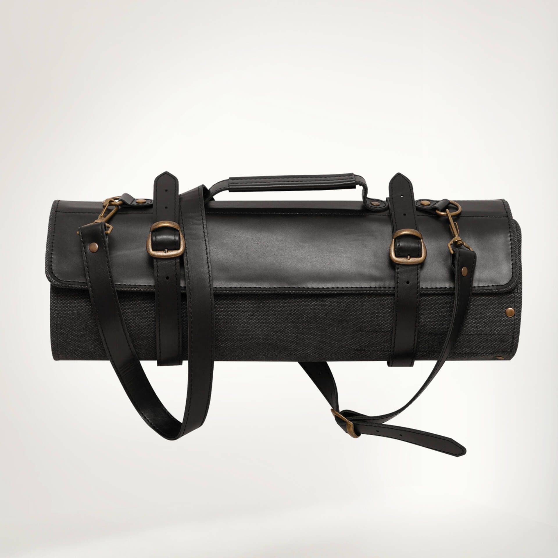 Скрутка Шеф 9 ножей Скрутка Натуральная кожа, канвас плотный Скрутка Чёрный