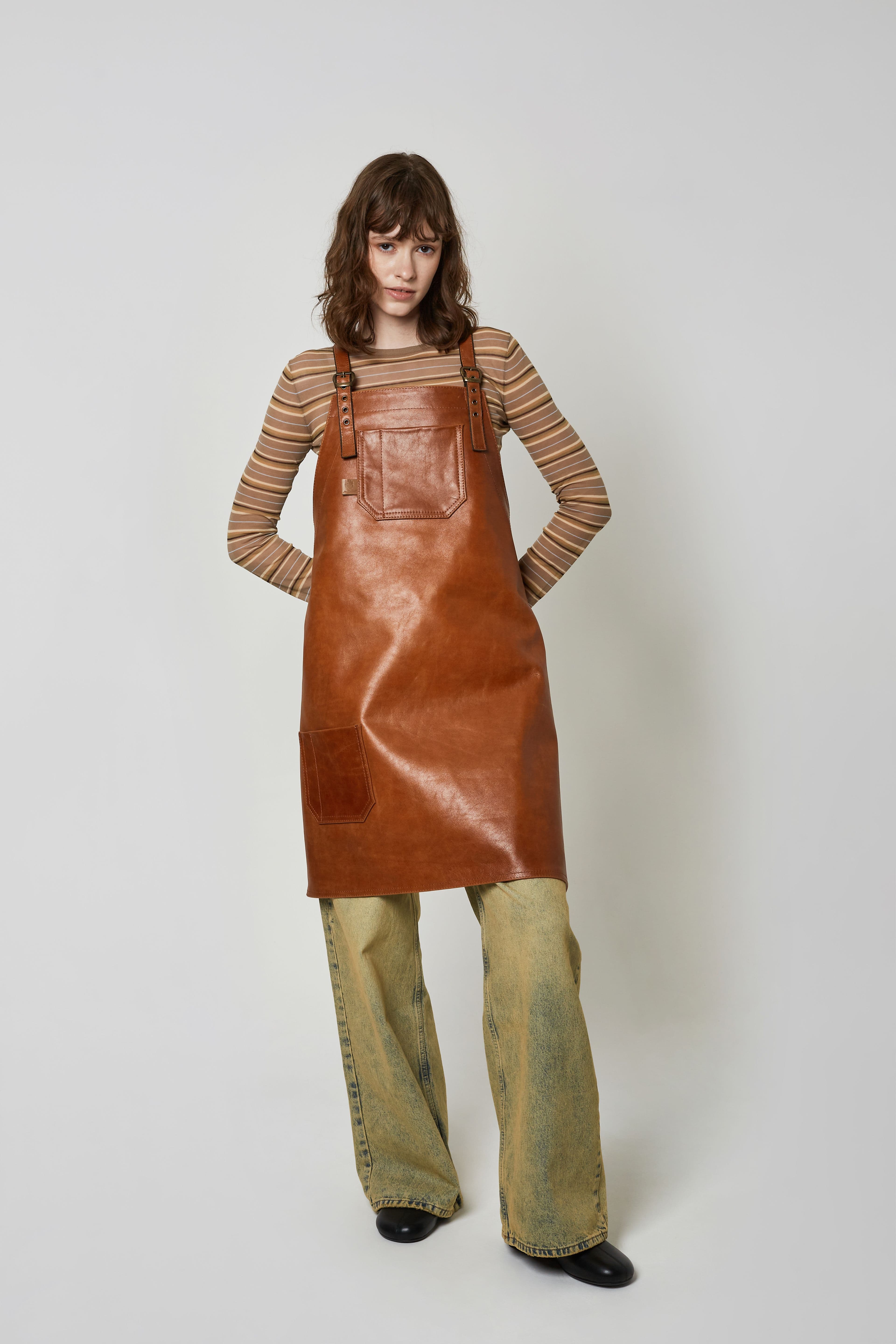 Мастер Фартук Натуральная кожа Фартук Рыжий