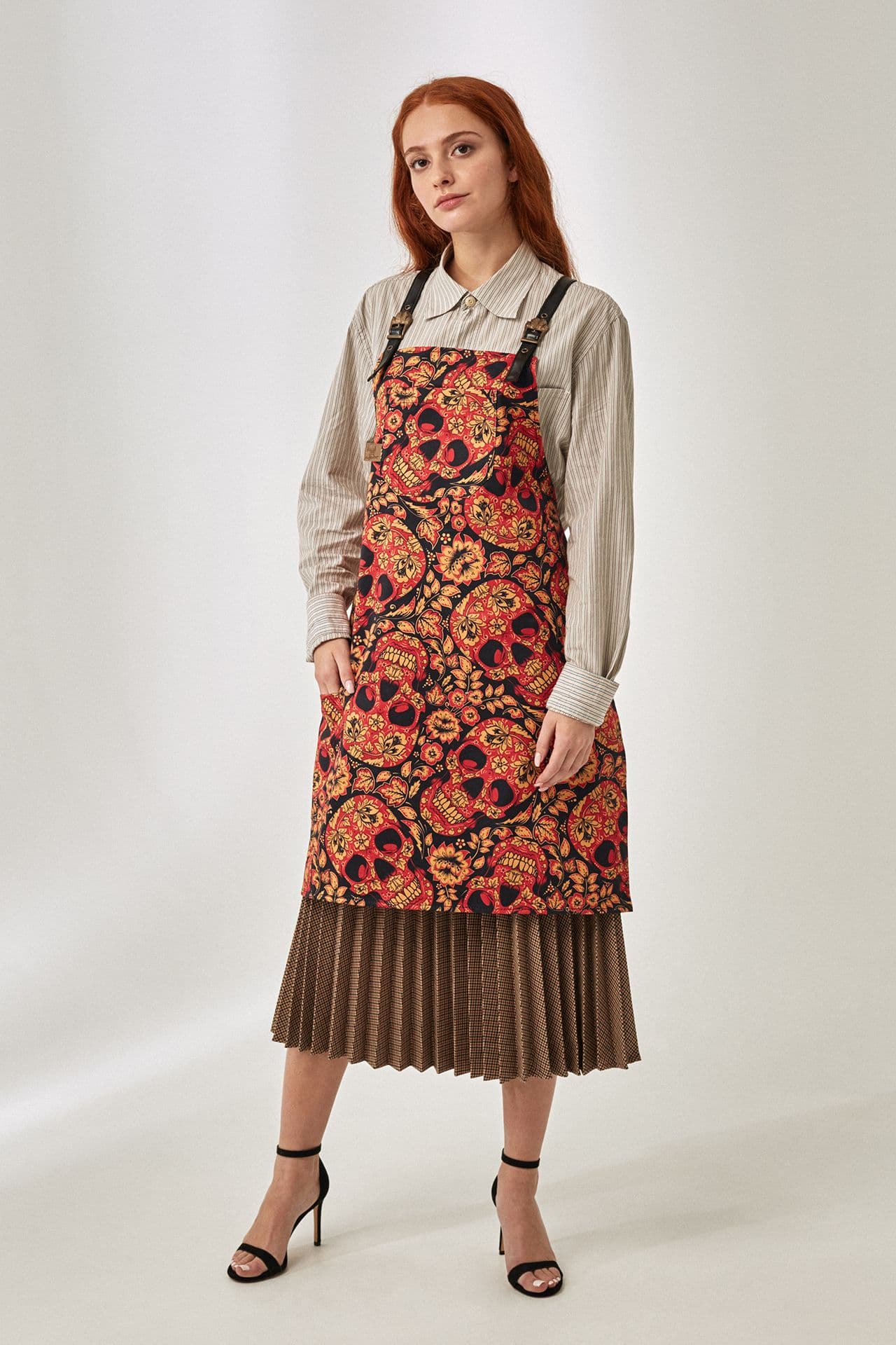 Примо Принт Фартук Хлопок Фартук Хохлома чёрный