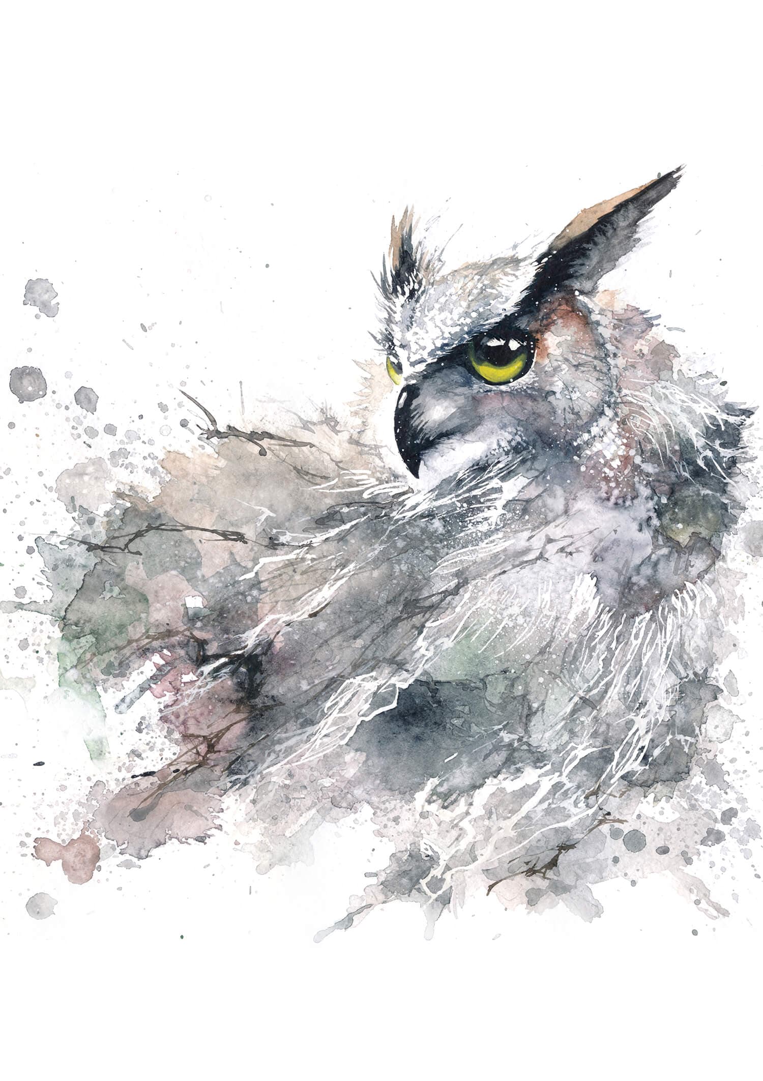 Куртка Акварель сова бежевая Куртка Канвас плотный Куртка Сова бежевая